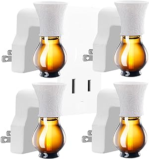 Blank Plug in Air Freshener Polarized Wall Plug Oil Diffuser for DIY Characteristic Home Scent from Natural Essential Oil, EO+Water, Fragrance Refill (White 4 Sets)