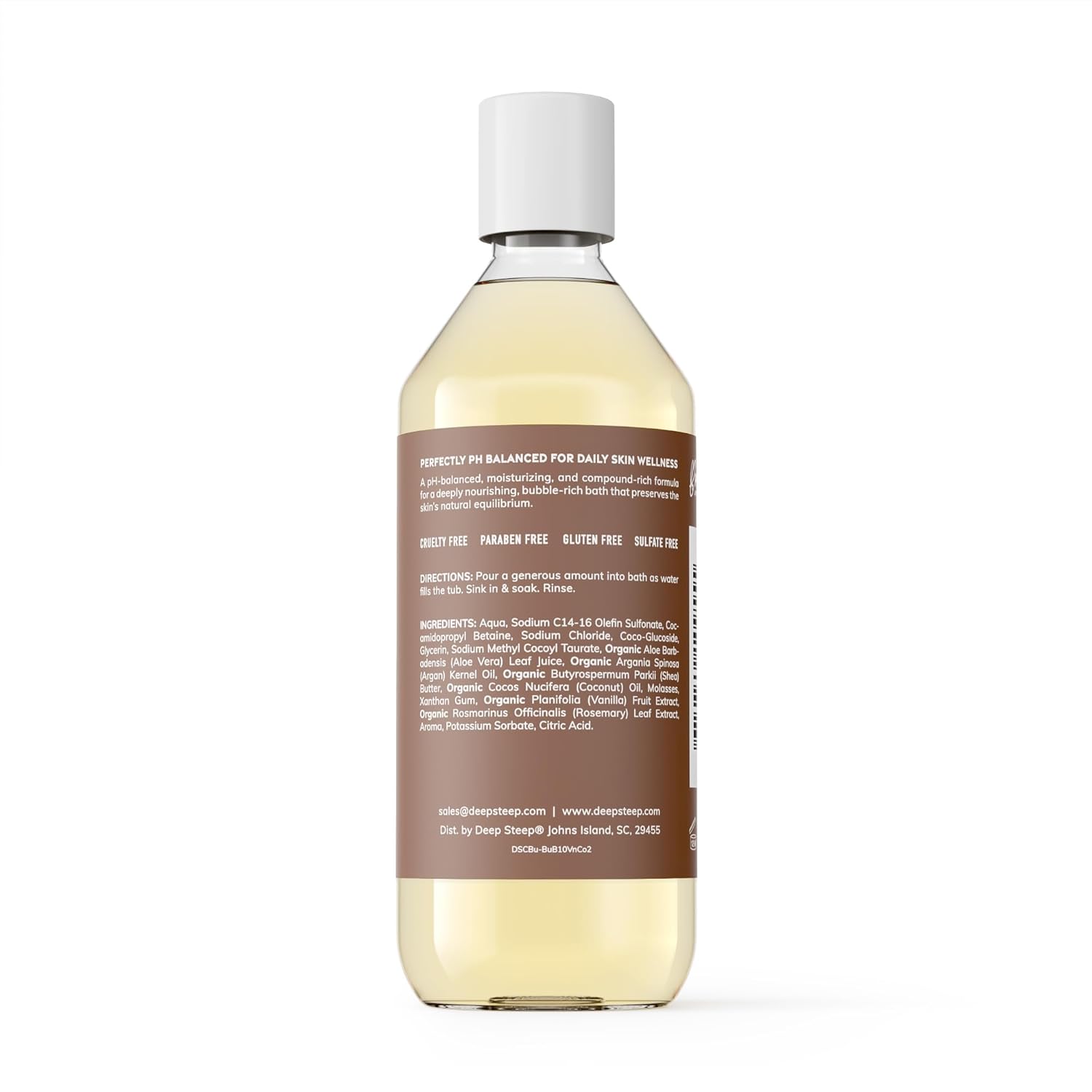 Deep Steep Bubble Bath, Vanilla Coconut, 10 oz – Soothing Soak with Shea Butter, Argan Oil, Aloe Vera & Coconut Oil – Vegan, Sulfate-Free, PH-Balanced Clean Beauty