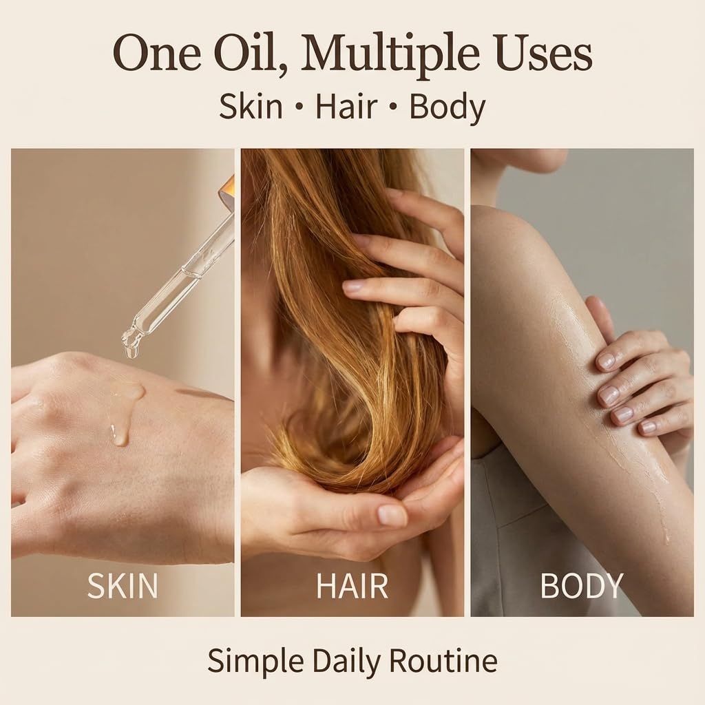 Coconut Organic Fractionated Lightweight Skin Hair Oil Fast-Absorbing Non-Greasy Vitamin E 300ml