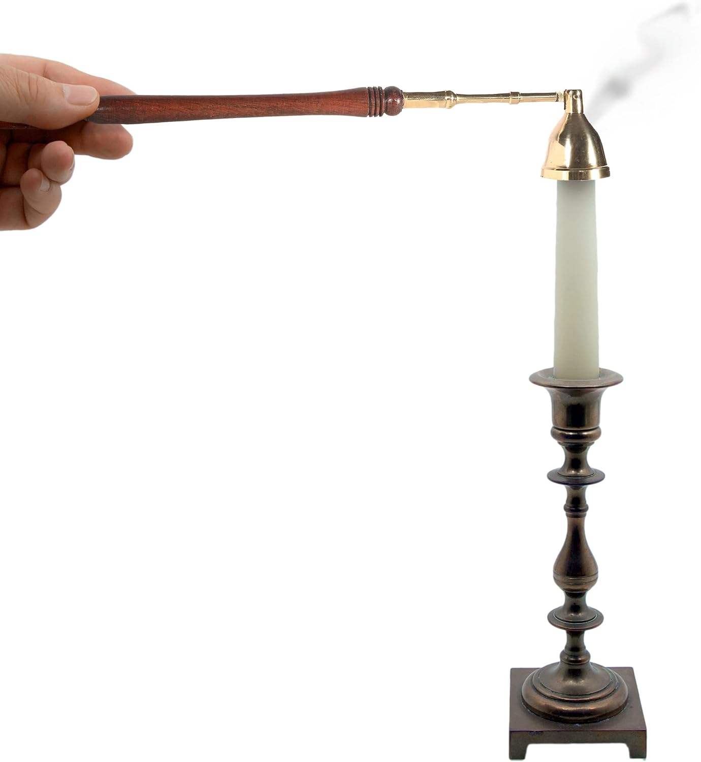 Incense Garden Candle Snuffer - 2 Pack - Brass Tip with Wood Handle