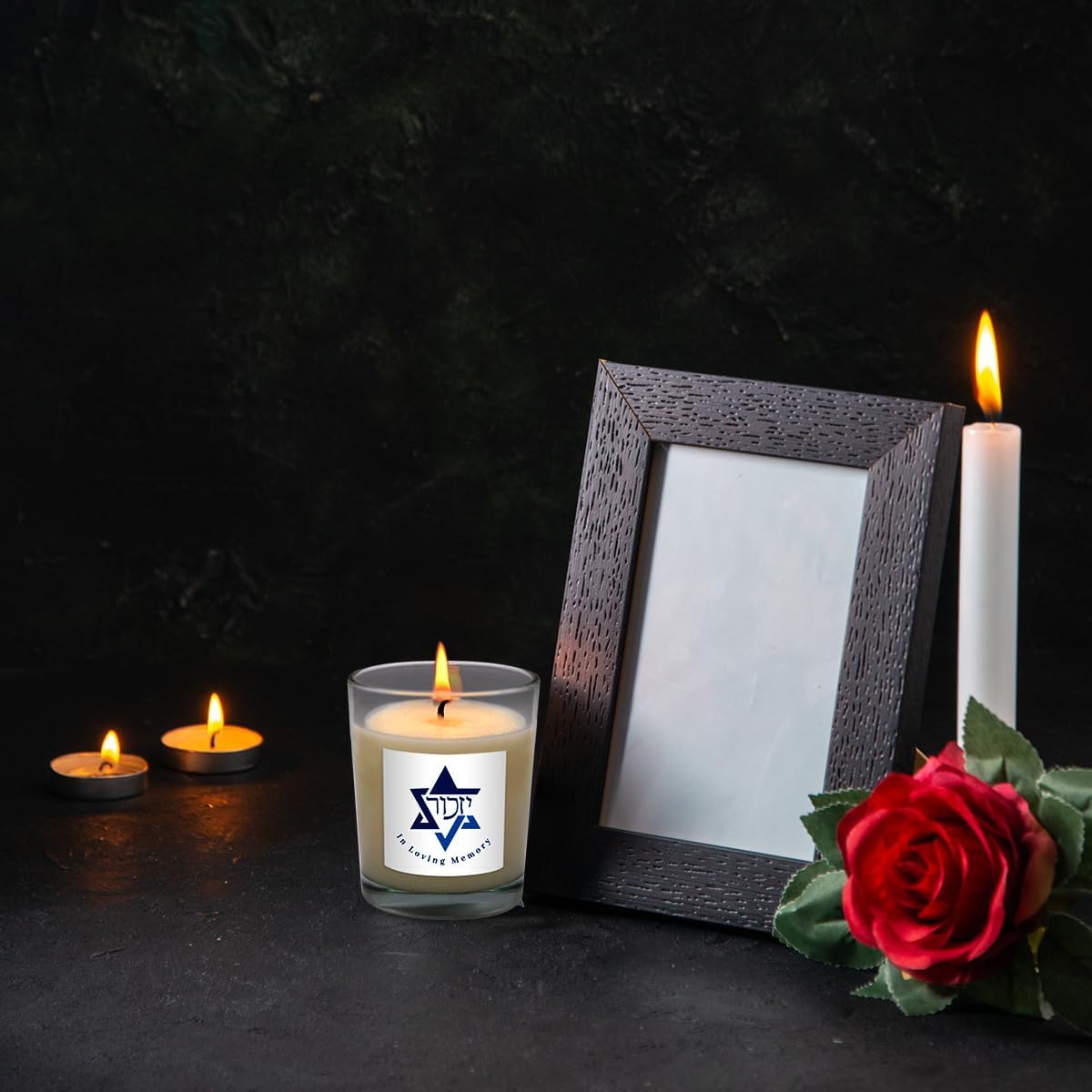 20 Pack White Yahrzeit Candles - Yahrzeit Memorial Candles, Memorial Bereavement Gifts for Loss of Loved One, Jewish Sympathy, Natural Soy Wax Hand Poured