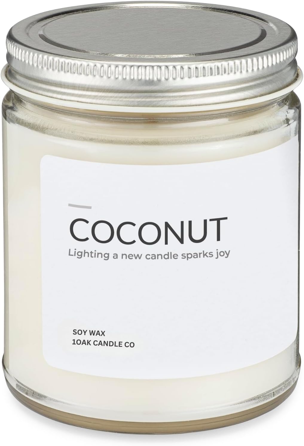 1OAK Coconut Candle - Soy Wax Scented Candles (Coconut) - Soy Candles for Home Scented - Long Burning Premium - Hand-Poured (7oz.)