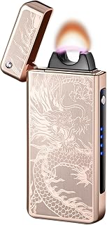 GADATOP Dragon Arc Plasma Flame Lighter - USB Rechargeable, Windproof Electric Lighter for Candle (Gold)