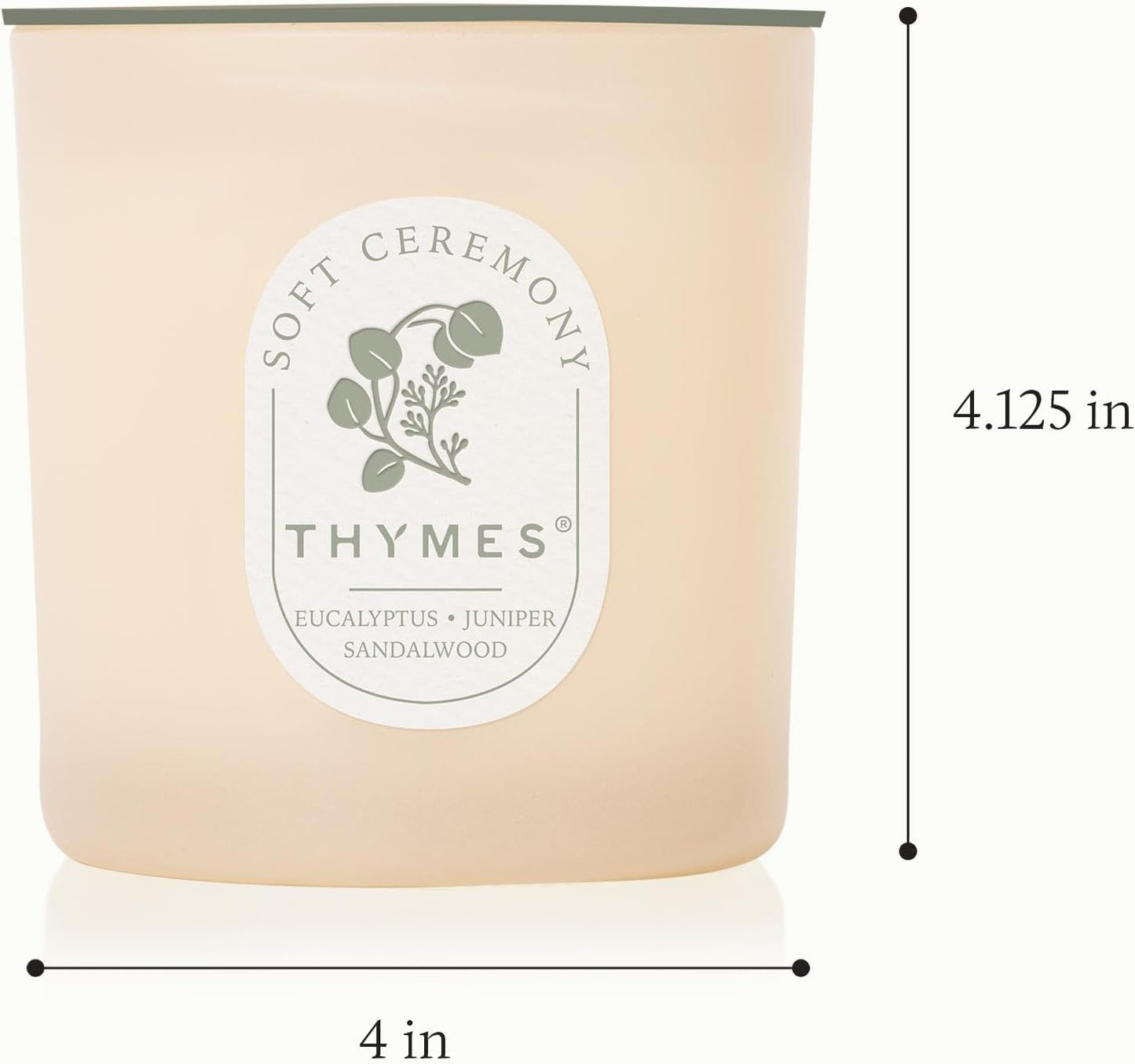 Thymes Scented Candles for Home Decor - Luxury Home Fragrance Gifts for Women & Men – Soft Ceremony (2 Wick Medium Candle, 13 oz)