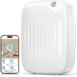 Ziweo Waterless Essential Oil Diffuser - Whole-Home Scent Cold Air Diffuser Up to 3000sq.ft for Large Home Office Hotel - Adjustable Intensity & Time, App & Panel Control - Quiet, Wall Amount - 400ml