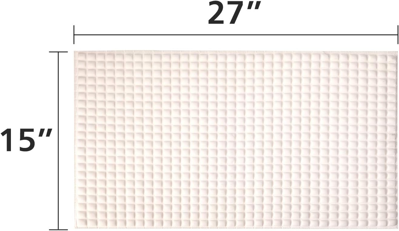 BOWERBIRD Premium Comfort & Safety Bathtub Mat: 800+ Air-Filled Cells for Cloud-Like Softness & Cushioned Support | Non-Slip Design for Sensitive Feet, Reduces Fatigue, Natural Rubber (Cream