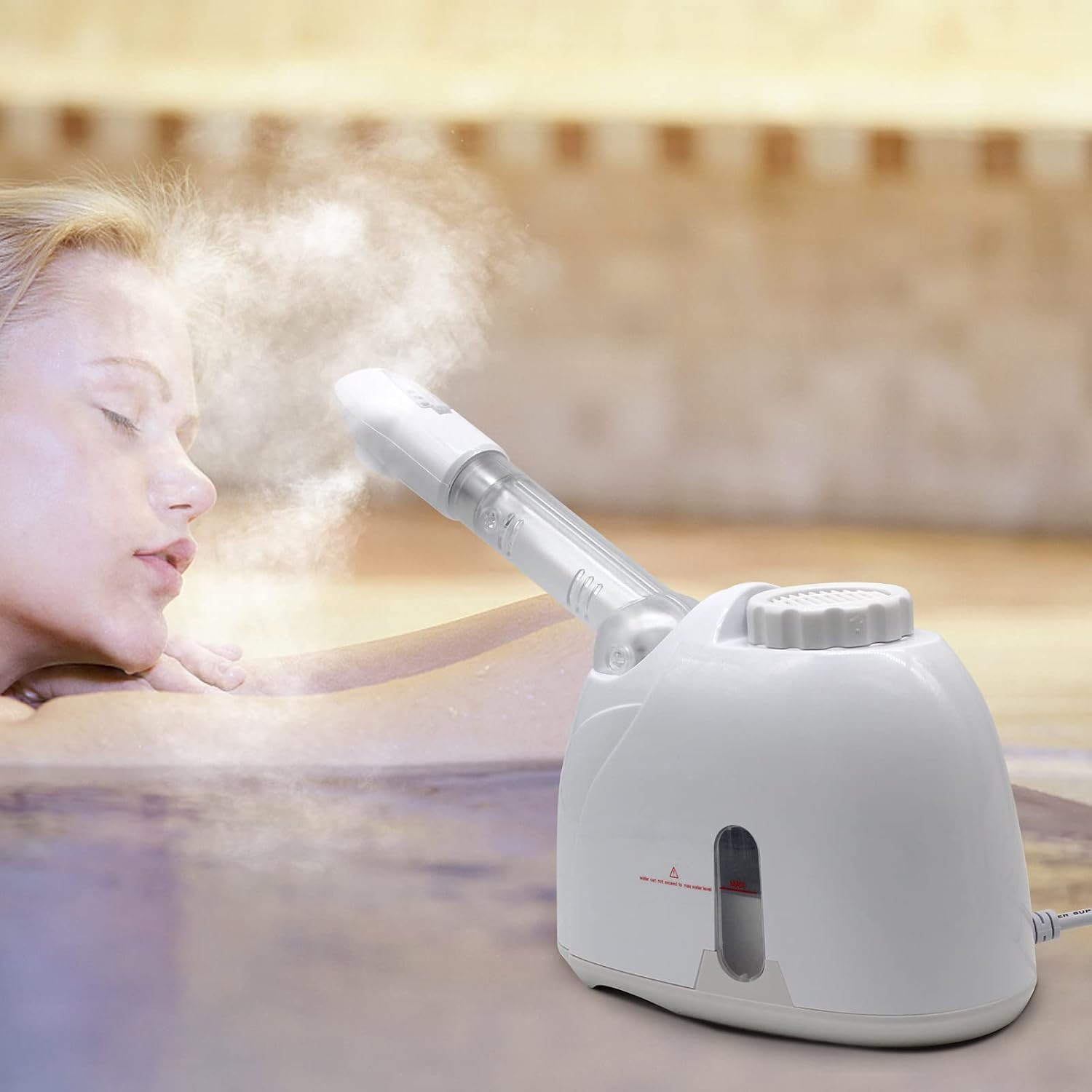 Facial Steamer Nanometer Fine Mist for Deep Cleaning with Towel, 360 Rotating Arm, Home Spa Device for Personal Care