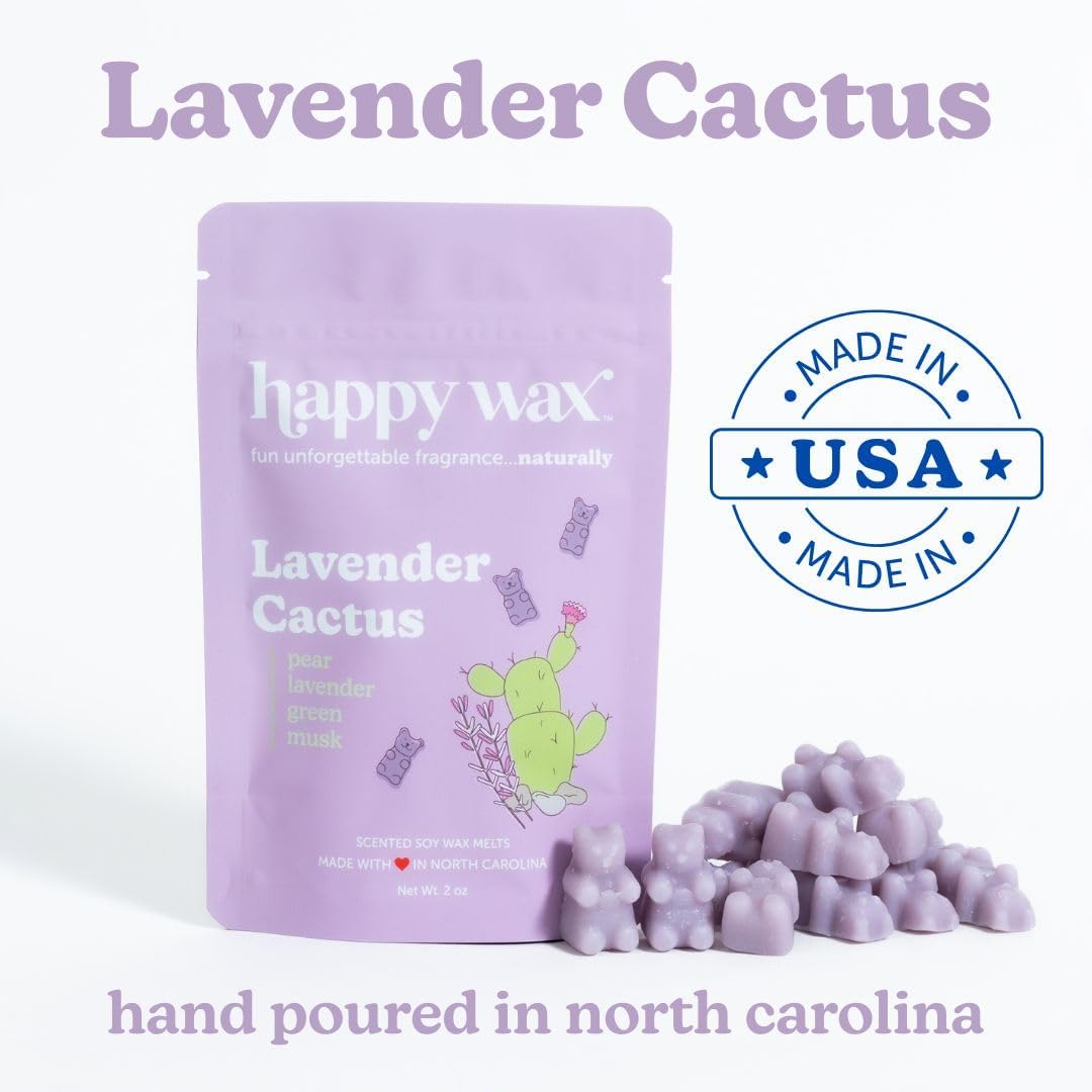 Happy Wax Spring Mix Premium Scented Natural, Non Toxic Soy Wax Melts – 6 Total Oz. of Scented Wax Melts. Includes Jasmine Bergamot, Honeysuckle Yuzu, and Lavender Cactus