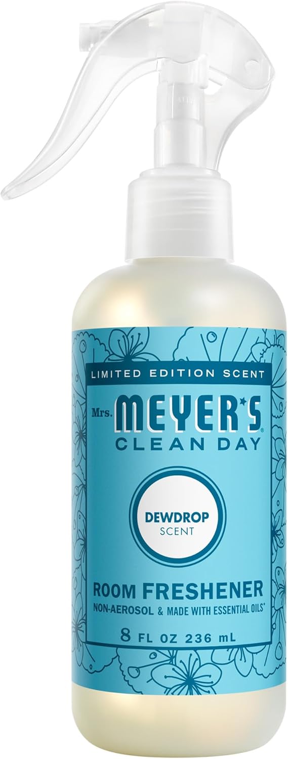 MRS. MEYER'S CLEAN DAY, Room Freshener, Dewdrop Scent, 8 Ounce Non-Aerosol Spray Bottle
