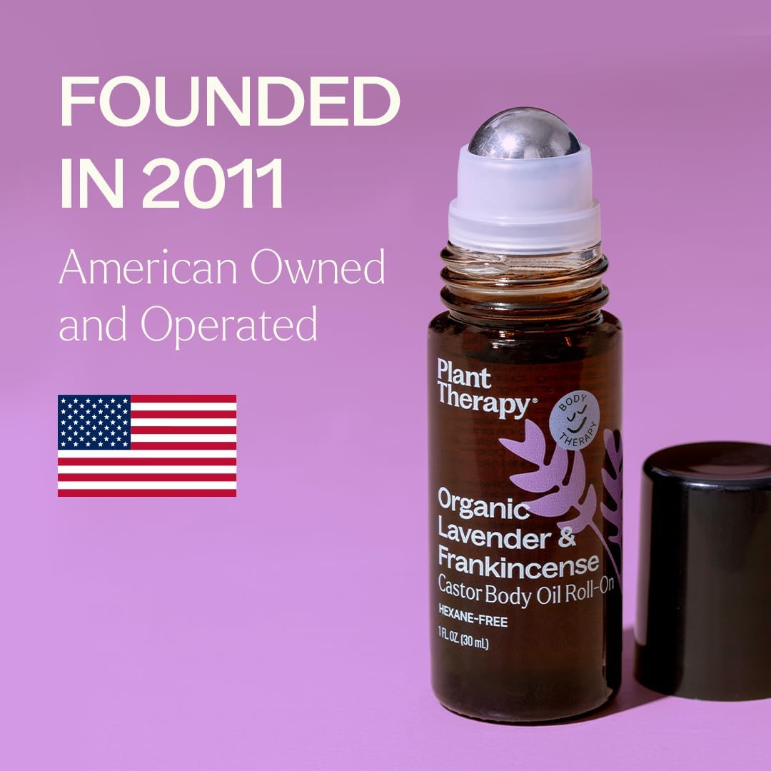 Plant Therapy Organic Lavender & Frankincense Castor Body Oil Roll On 30 mL