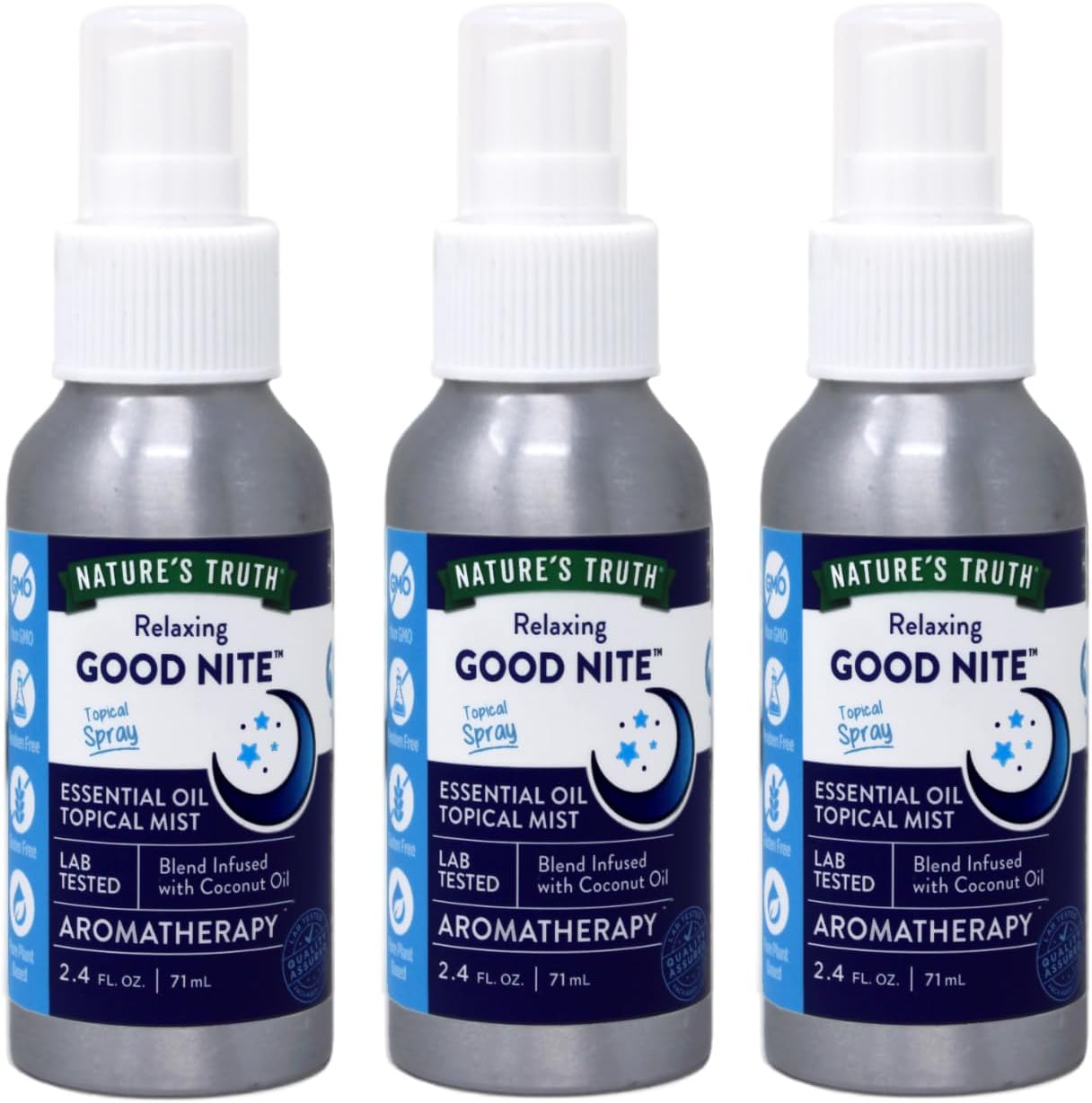 Nature's Truth Good Nite Essential Oil Topical Mist, Calming Blend, Yoga, & Aroma Spray, 2.4 FL OZ - 3 Pack