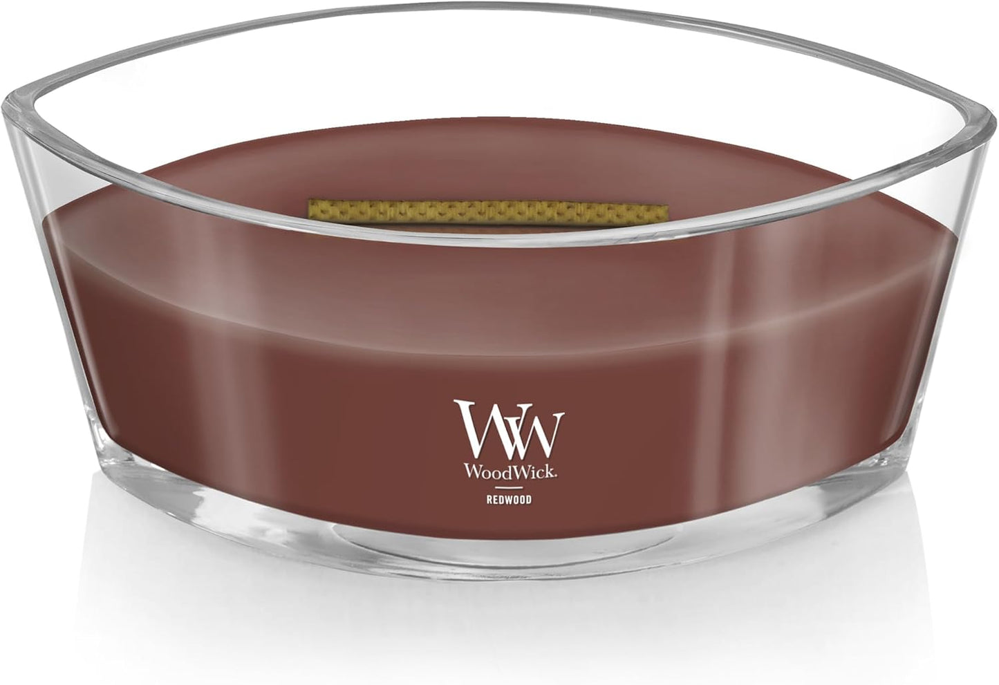 WoodWick Redwood Holiday Candle Gifts for Women and Men, 16 oz Ellipse Candle with Crackling Wick