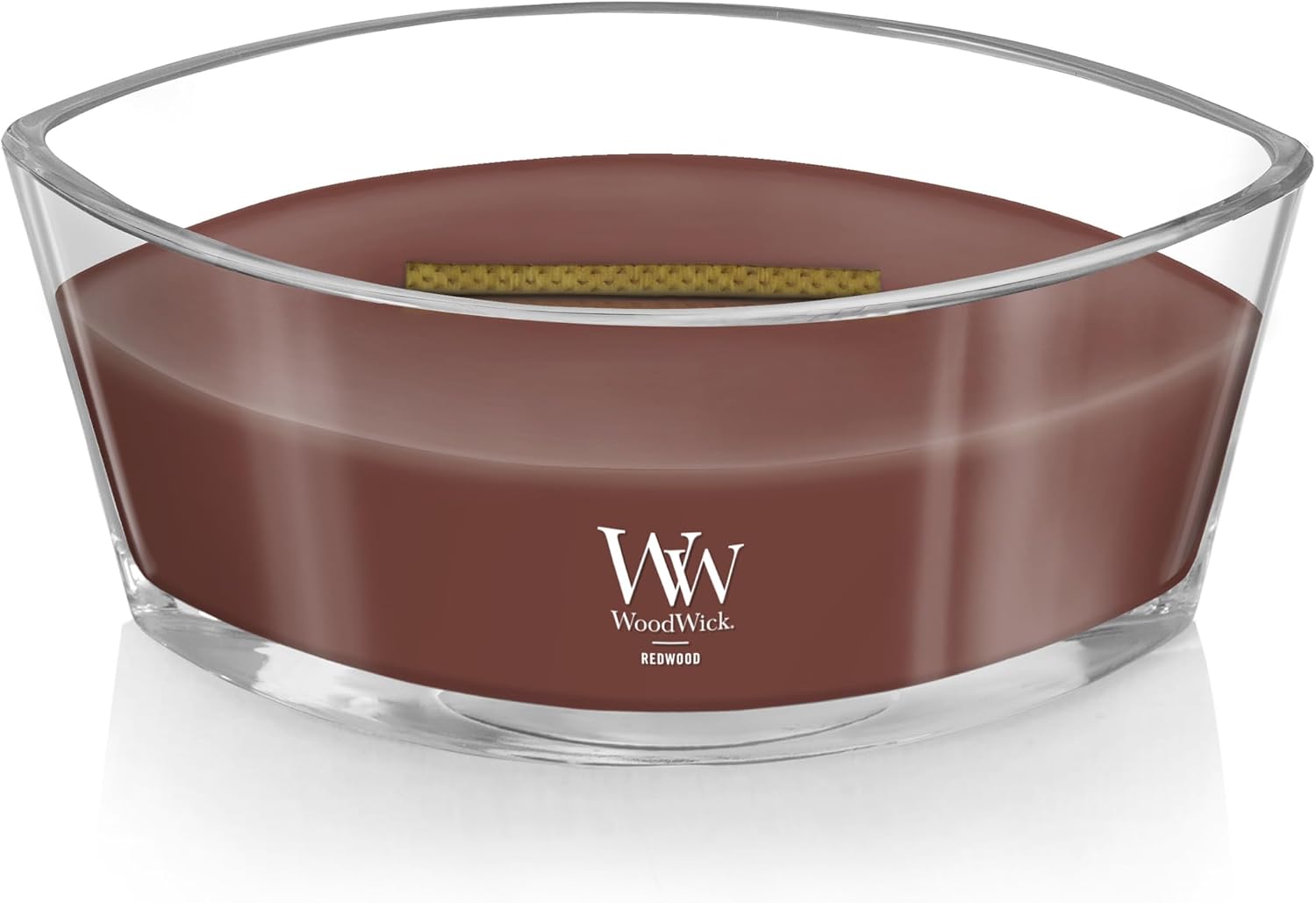 WoodWick Redwood Holiday Candle Gifts for Women and Men, 16 oz Ellipse Candle with Crackling Wick