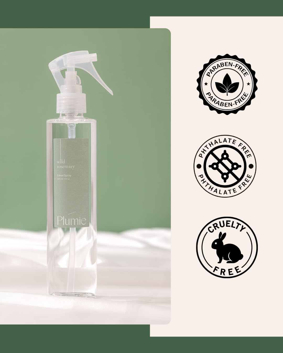 Linen Spray - 9 Fl oz - Wild Rosemary Scent - Fabric Freshener - Odor Eliminator - Uplifting Linen Mist - Aromatic Home Fragrance - Great for Bedding and Upholstery