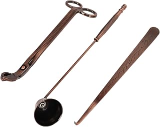 Candle Accessory Set 3 Piece Kit Stainless Steel Wick Trimmer Bronze Candle Snuffer and Cutter Tools for Candle Enthusiasts and Home Decor