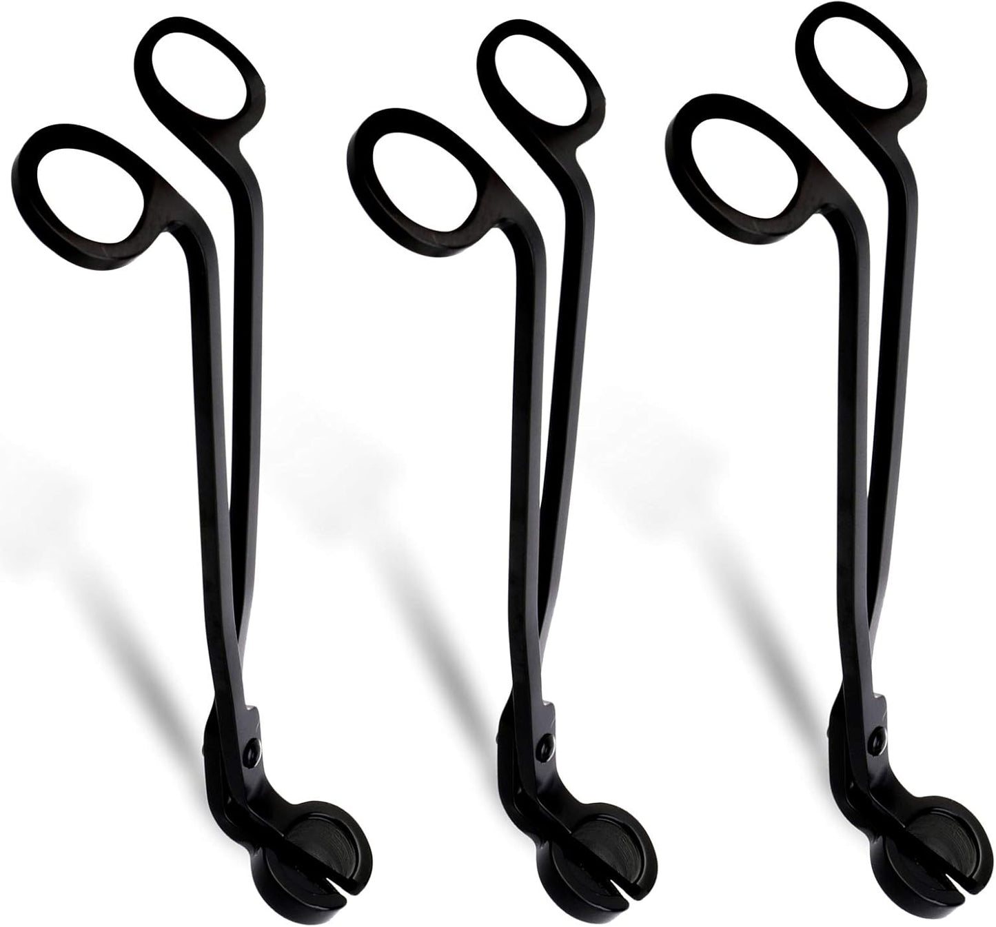 Yopay 3 Pack Candle Wick Trimmer, Stainless Steel Wick Clipper Cutter, Wick Scissor, Reaches Deep Into Candles to Cut Spent Wicks, Matte Black, 7.08 x 2.36 inch