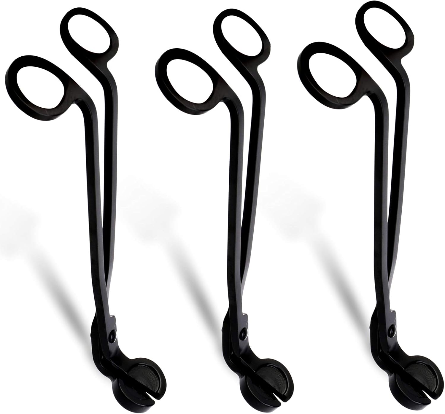 Yopay 3 Pack Candle Wick Trimmer, Stainless Steel Wick Clipper Cutter, Wick Scissor, Reaches Deep Into Candles to Cut Spent Wicks, Matte Black, 7.08 x 2.36 inch