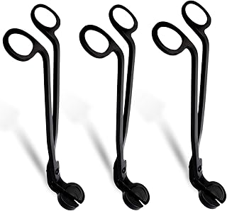 Yopay 3 Pack Candle Wick Trimmer, Stainless Steel Wick Clipper Cutter, Wick Scissor, Reaches Deep Into Candles to Cut Spent Wicks, Matte Black, 7.08 x 2.36 inch