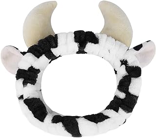 Facial Spa Headband Cosmetic Makeup Skincare Headband for Washing Face Makeup (Cow)