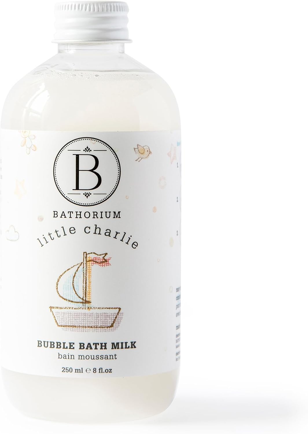 Bathorium Little Charlie Bubble Bath Milk, Gentle & Nourishing for Babies, Enriched with Coconut Milk & Oatmeal, Safe for Sensitive Skin, 8 fl.oz