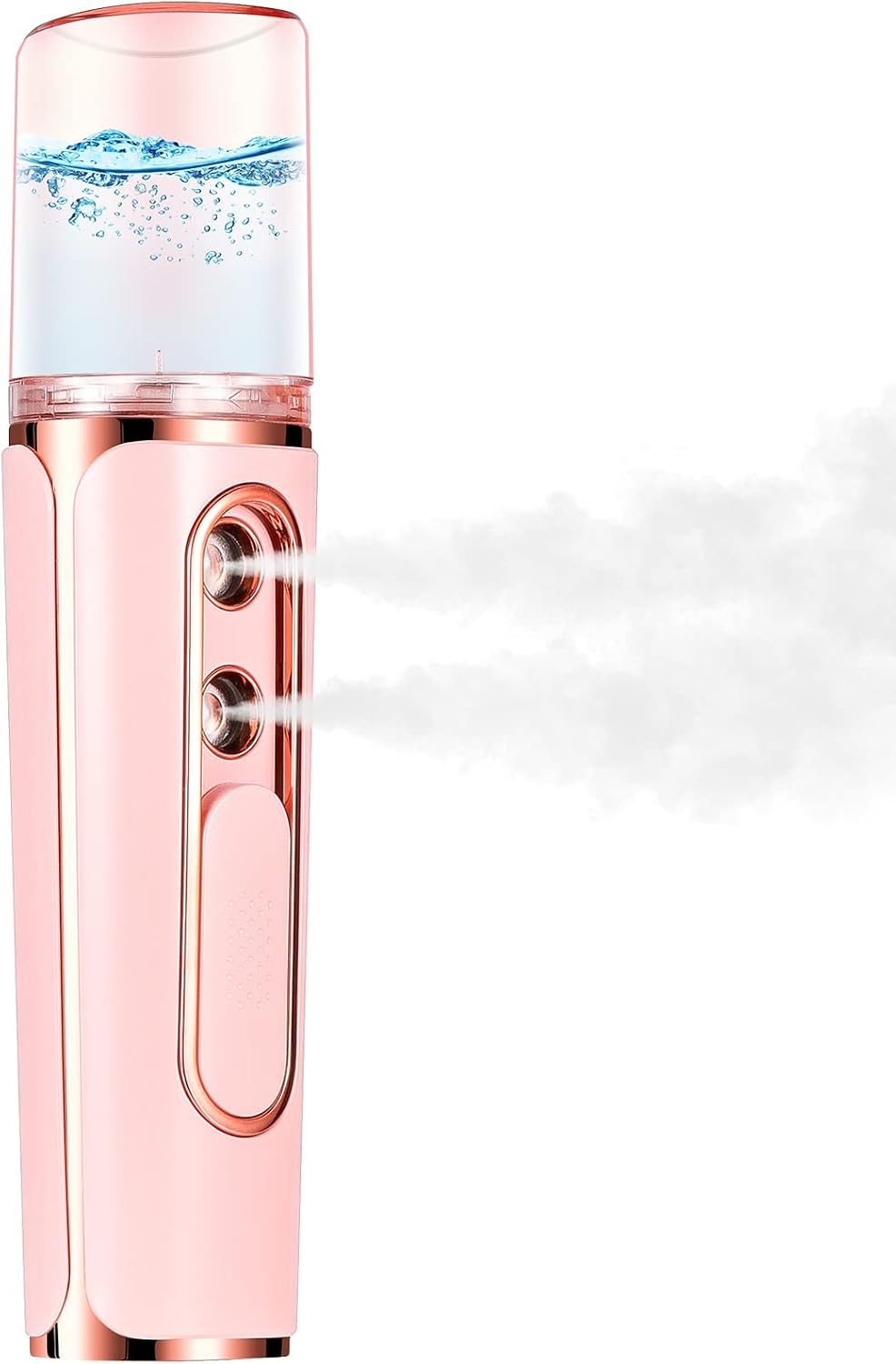 Nano Mister for Eyelash Extensions, Portable Facial Mist Sprayer with 2 Nozzles, 30ml Water Tank - USB Rechargeable Handheld Face Atomizer for Makeup and Skin Hydration - White