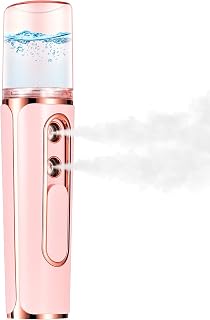 Nano Mister for Eyelash Extensions, Portable Facial Mist Sprayer with 2 Nozzles, 30ml Water Tank - USB Rechargeable Handheld Face Atomizer for Makeup and Skin Hydration - White