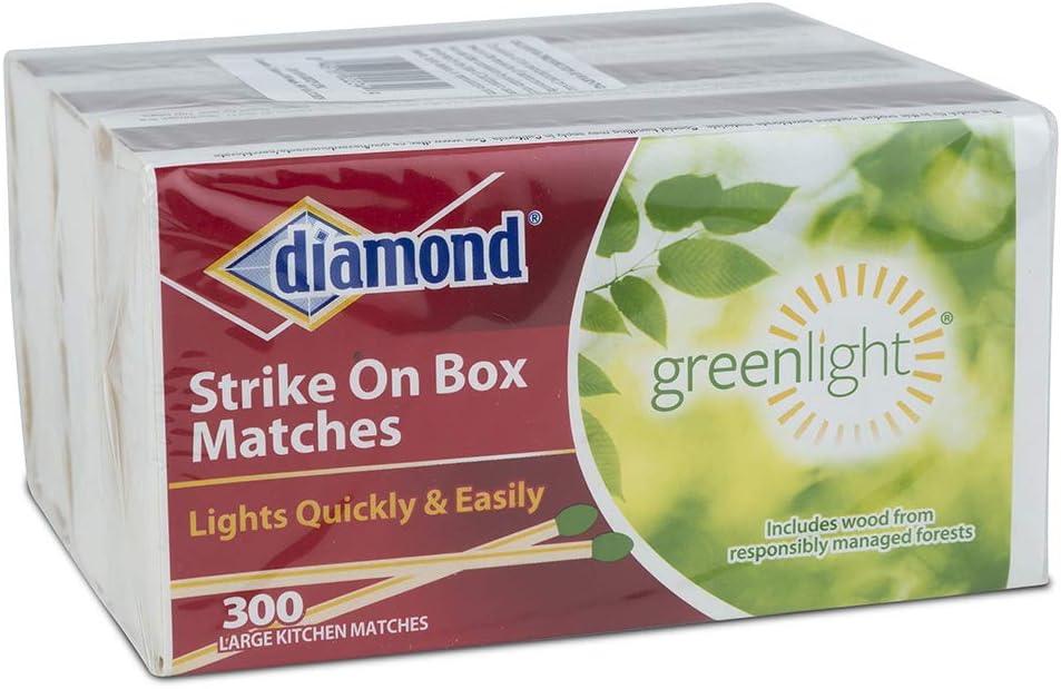 Diamond Greenlight Strike on Box Matches, 300 Count, 3 Pack
