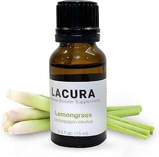 Lacura Pure Lemongrass Essential Oil for Diffuser & Skin Care - Natural Aromatherapy Oil for Massage, Cleansing & Stress Relief - Undiluted Plant Extract for Home & Body Wellness - 15mL