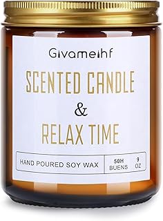 GIVAMEIHF Lavender Scented Candle 9 oz, Fall Candles,Natural Soy Wax Candles, Autumn Gifts Set for Women,Jar Scented Candle with up to 50 Hour Burn Time, Relaxing Home Fragrance for Home