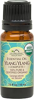 US Organic Ylang Ylang Essential Oil – 100% Pure Complete Grade, USDA Certified, Steam Distilled from Cananga Odorata – Floral Scent for Diffuser, Perfumery, Skincare – Sourced from Madagascar, 10ml