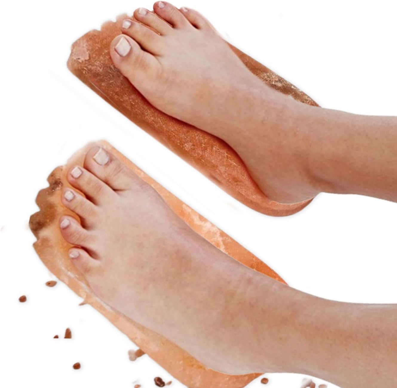 Himalayan Salt Detox Foot Blocks, Set of 2-10" L x 4" W x 1" H| Detoxification Block - Foot Tiles Spa at Home - Relaxing Therapy