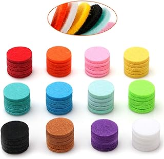 Maromalife 60 PCS Essential Oil Refill Pads, 0.67 Inch Felt Pads Aromatherapy Replacement Pads for Diffuser Necklace Diffuser Bracelet Car Diffuser Vent Clip Multi-Colored