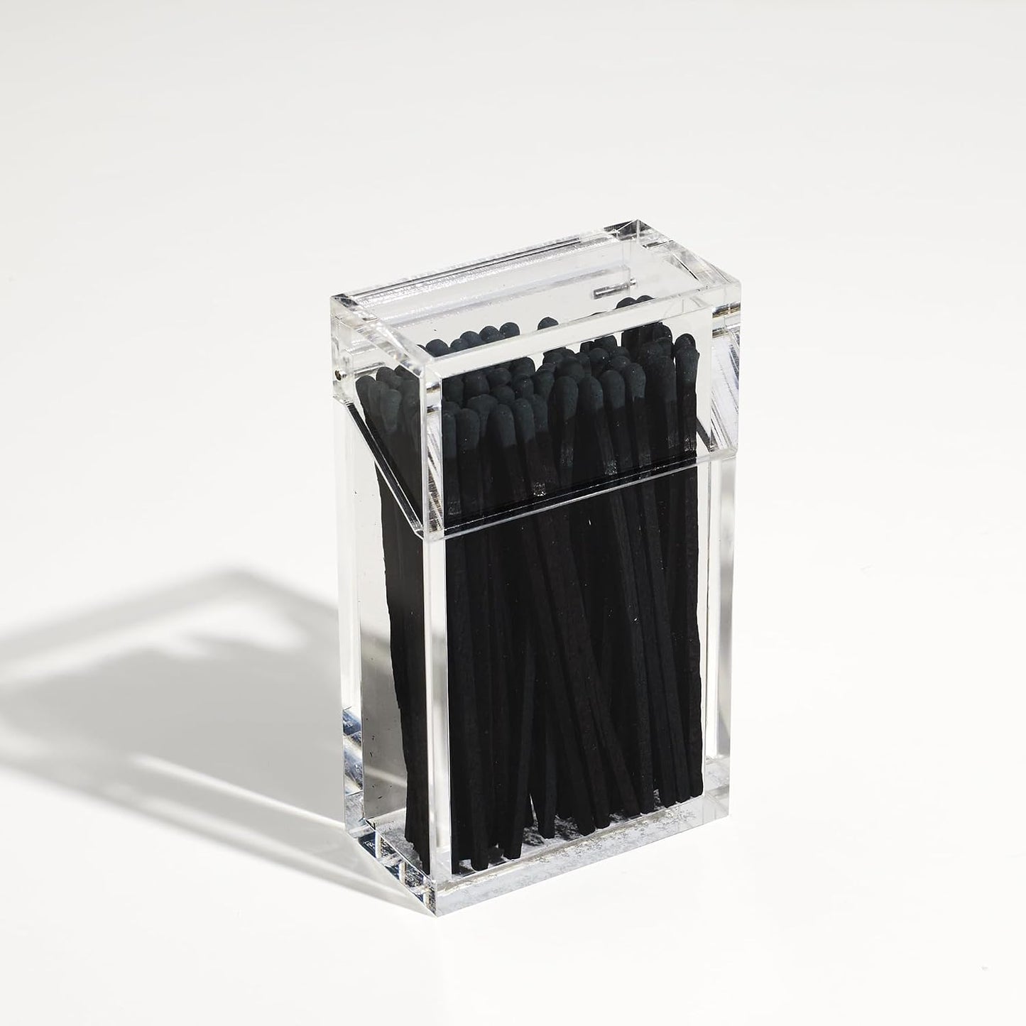 GLINT Design Luxe Acrylic Case Holder for 4" Safety Matches (Black / Black)