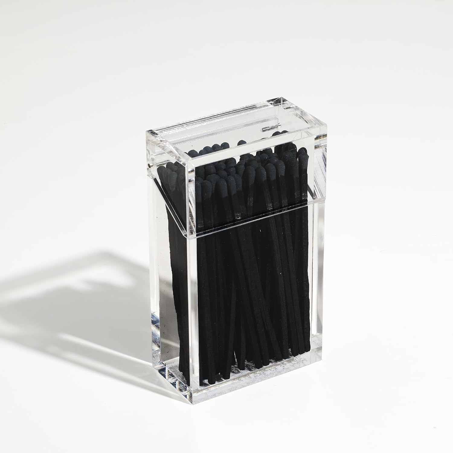 GLINT Design Luxe Acrylic Case Holder for 4" Safety Matches (Black / Black)