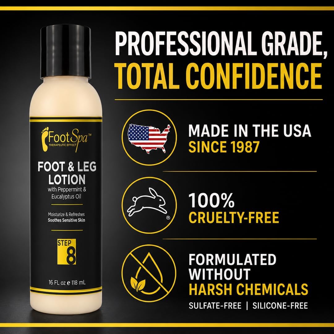 Foot SPA Heat-Activated Massage Lotion – 3-in-1 Thermally Stable Formula for Deep Muscle Relaxation & Dry Skin | Sulfate-Free, Silicone-Free, Cruelty-Free | Professional Spa & At-Home Use | 4 oz