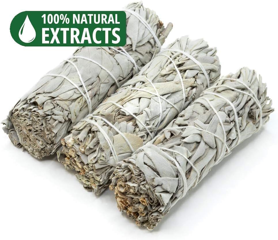Bless-International White-Sage-100%-Natural-Incense-Bambooless-Dhoop-Sticks Handmade-Organic-Chemicals-Free for-Purification-Relaxation-Positivity-Yoga-Meditation The-Best-scents-4.5-Inches-60-Sticks