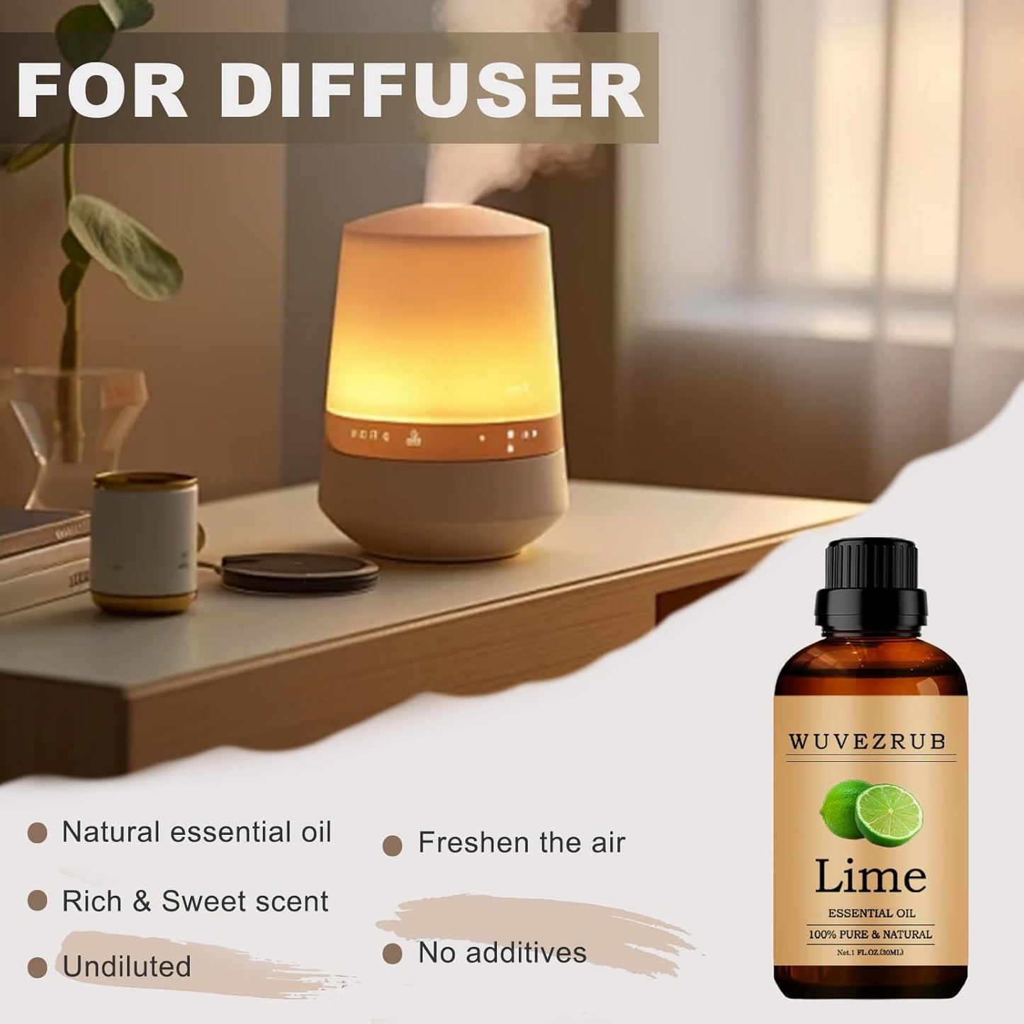 Lime Essential Oils, 30ML Pure and Natural Essential Oil for Aromatherapy Diffuser - Lime /1 Fl Oz