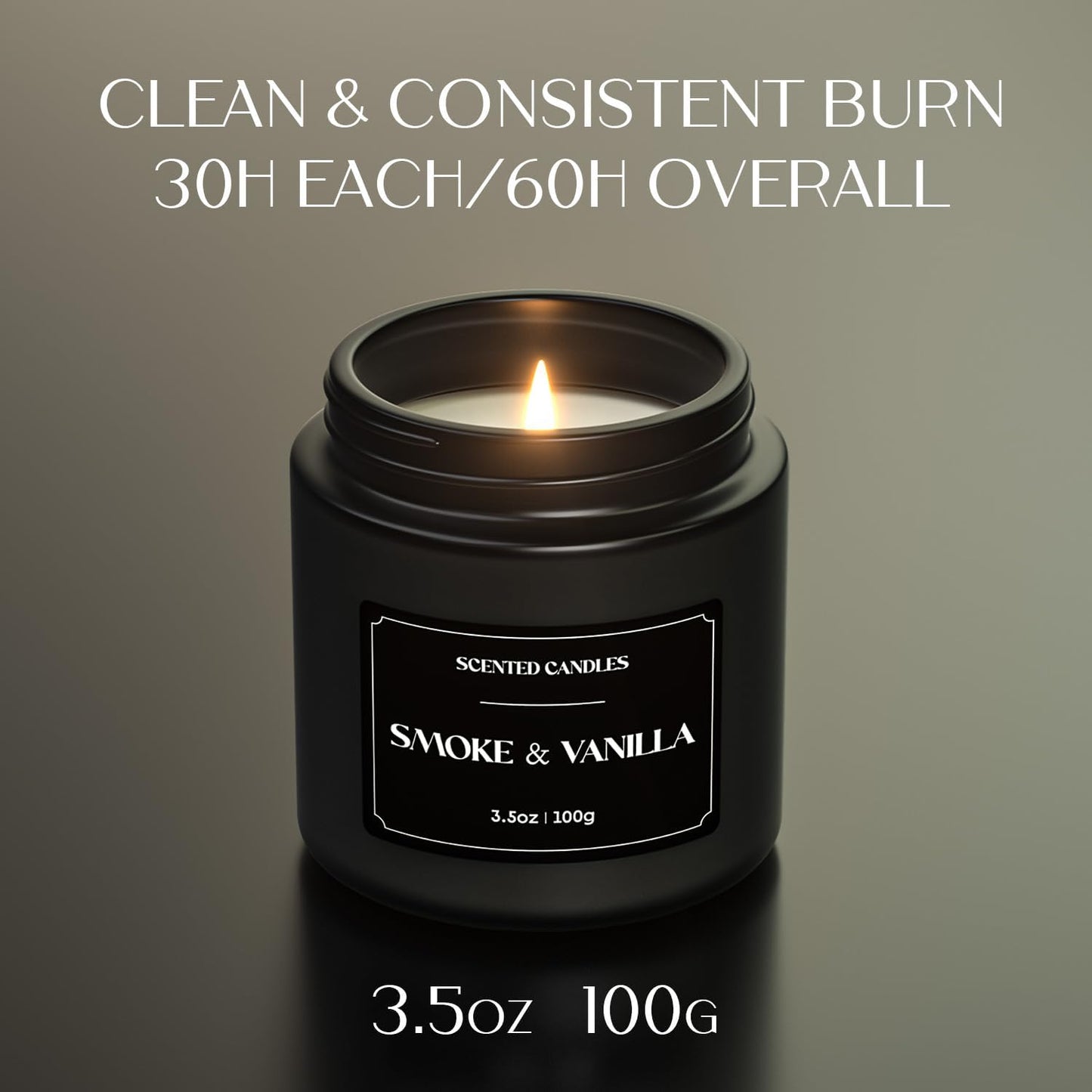 NORVENCE Scented Candles for Men, Scented Candles Gift Set, Stress Relief Candles for Home, Premium Soy Candle Set, Candles for Men and Women (Black, 7 oz)