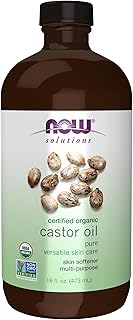 NOW Solutions, Organic Castor Oil, 100% Pure Versatile Skin Care, Multi-Purpose Skin Softener, 16-Ounce