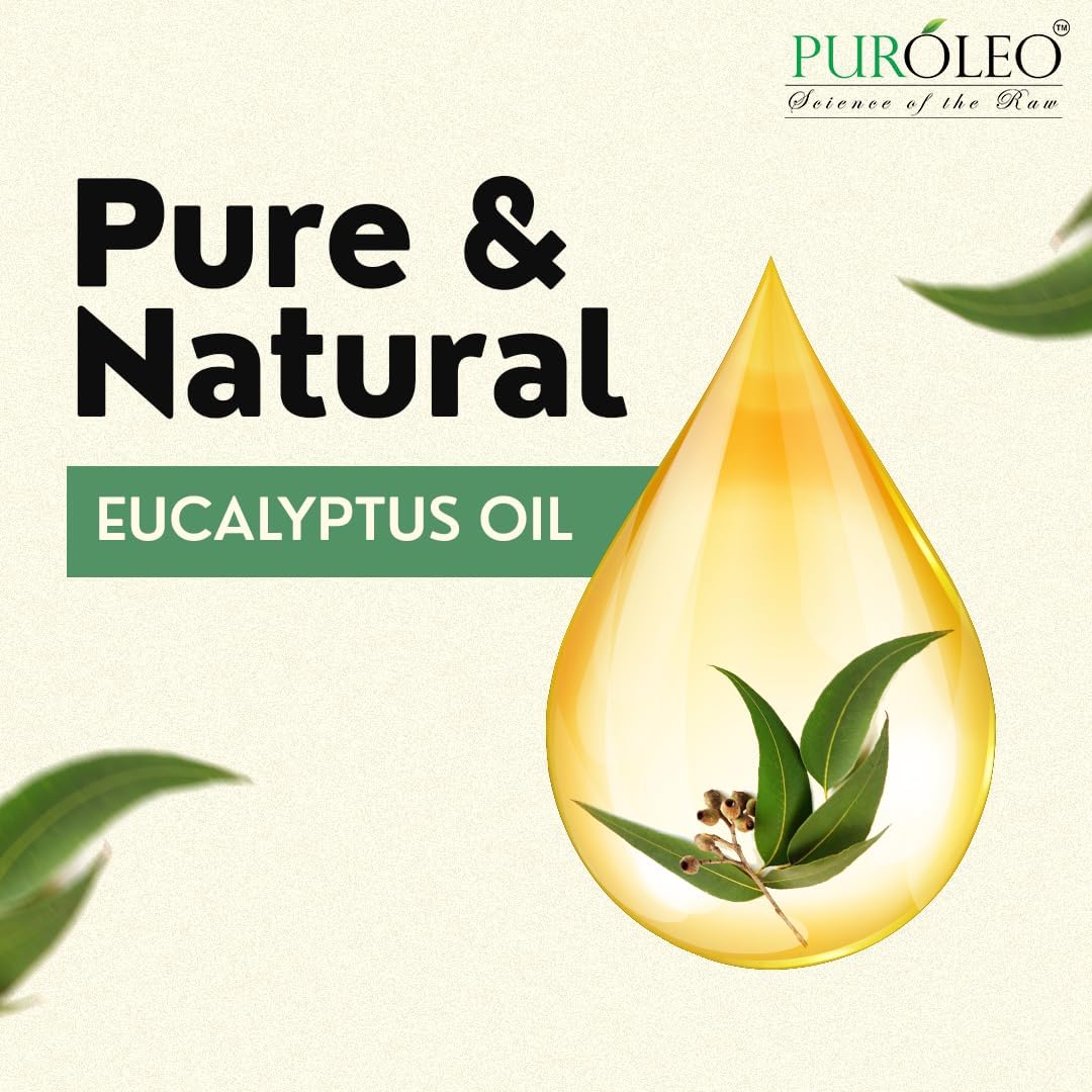 PUROLEO Eucalyptus Essential Oil 32 Fl Oz/946 ML (Packed in Canada) 100% Pure | Natural Aromatherapy Oil for Diffuser, Massage