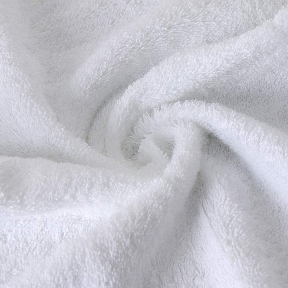 Luxury Bathroom Super Soft and Highly Absorbent Premium 100% Cotton Bath Towel Set for Gifts (White-K)