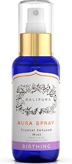 BALIPURA - Birthing Crystal Aura Spray - Sage, Jasmine & Vanilla Essential Oil Blend - Quartz and Amethyst Gemstones - Astra Aromatherapy Mist for Stress Relief, Deep Pillow and Lavender Sleep Spray