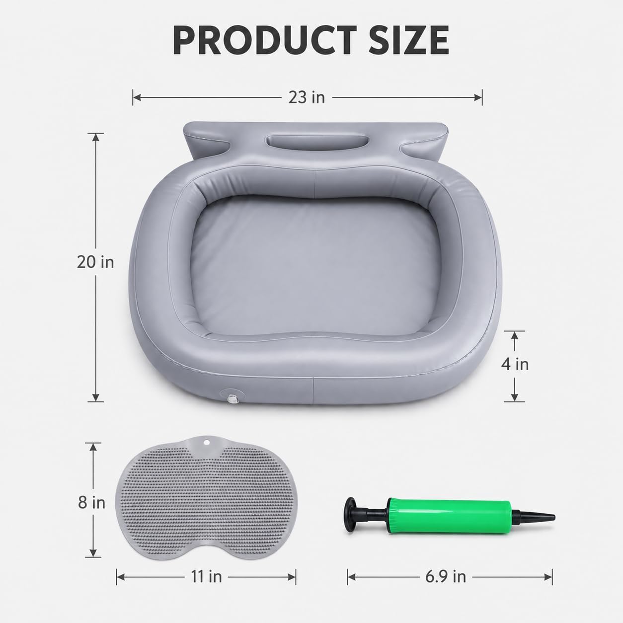 Inflatable Pool Foot Bath Basin, Portable Foot Wash Basin with Pump for Pool Entry Ladder, Above Ground Pools and Beach