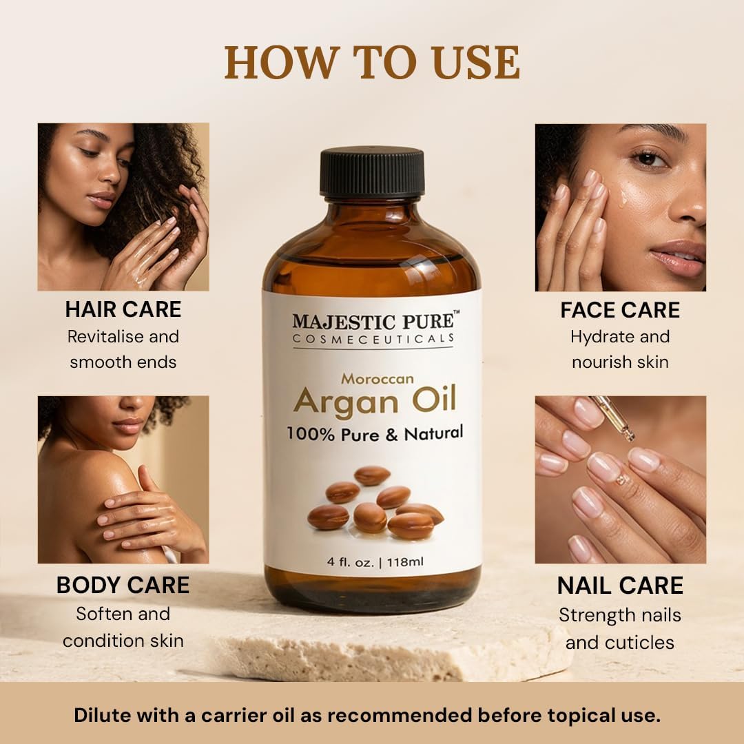Majestic Pure Moroccan Argan Essential Oil - 4 Fl Oz