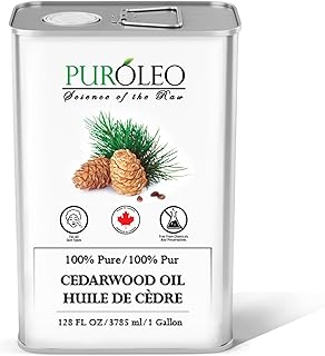 PUROLEO Cedarwood Essential Oil 128 Fl Oz/3785 ML (Packed in Canada) 100% Pure & Natural Cedarwood Oil for Aromatherapy, Relaxation, and Skin Care - Cedarwood Oil for Diffuser