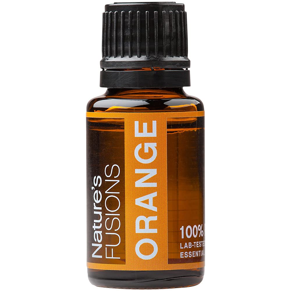 Nature's Fusions Orange (Sweet), 100% Pure and Natural Essential Oils, Undiluted, Therapeutic Grade for Aromatherapy and Topical Use, .5 Fl Oz (Pack of 1) (15 mL)
