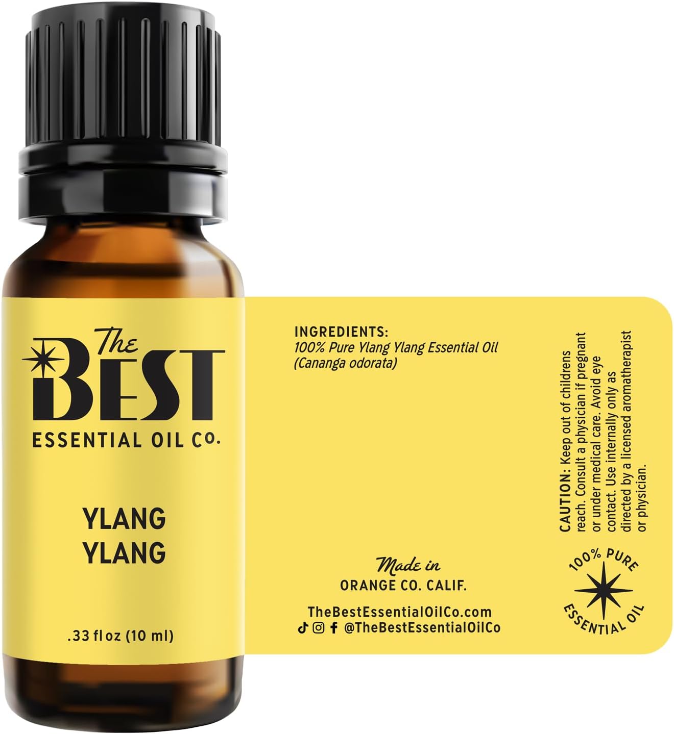 The Best Ylang Ylang Essential Oil Premium Grade- 100% Pure & Natural for Aromatherapy, Diffuser, Spa, Massage, Air Freshener- 10 ml (.33 fl oz)