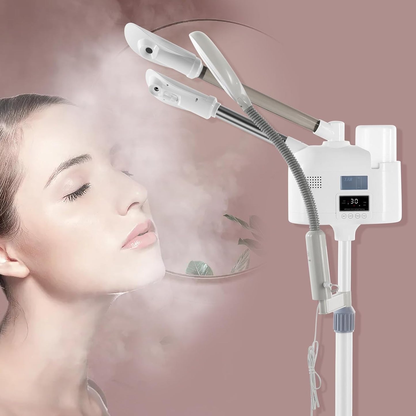 Artist hand Facial Steamer Professional 3 in 1 Hot and Cold Facial Steamer with 5X LED Magnifying Lamp, Esthetician Face Steamer Fast Heating for Beauty Salon Spa Home Use