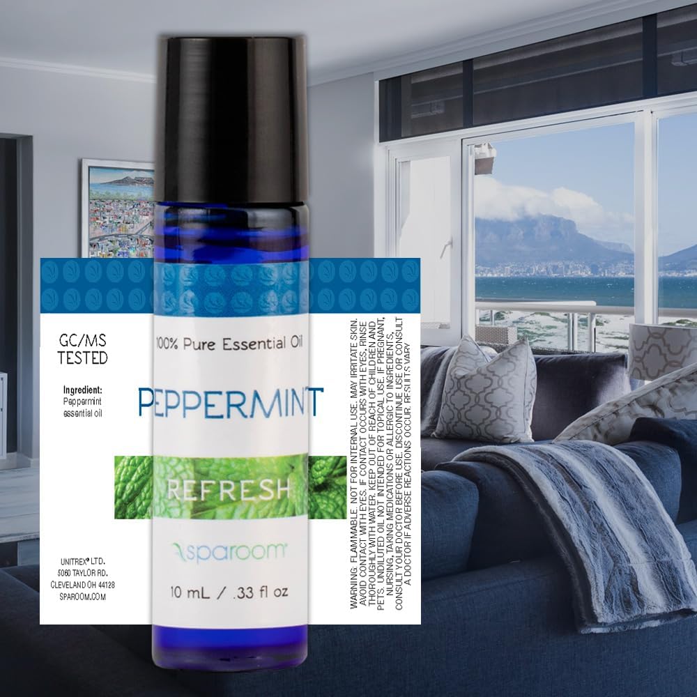 SpaRoom Aromatherapy 100% Pure Essential Oil Blends for Diffusers and Air Freshners, Refresh Peppermint, 10 mL