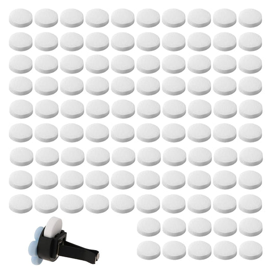 100 PCS Car Air Freshener Refill Felt Pads - 17 mm Unscented Essential Oil Perfume Refill Pads
